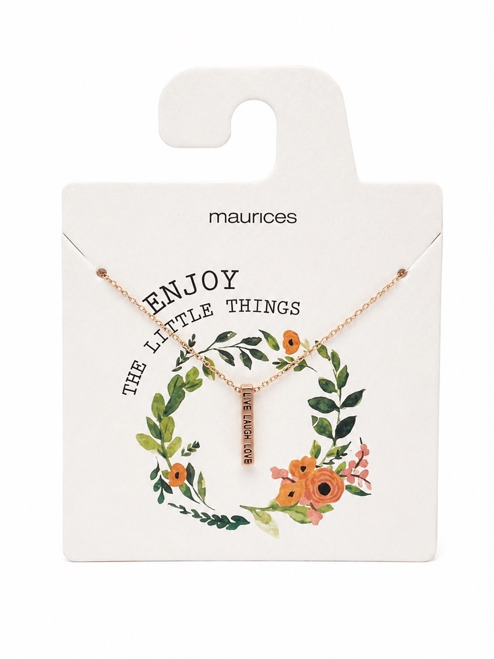 Maurices Gold Inspirational Bar Necklace Enjoy Little Things Live Laugh Love
